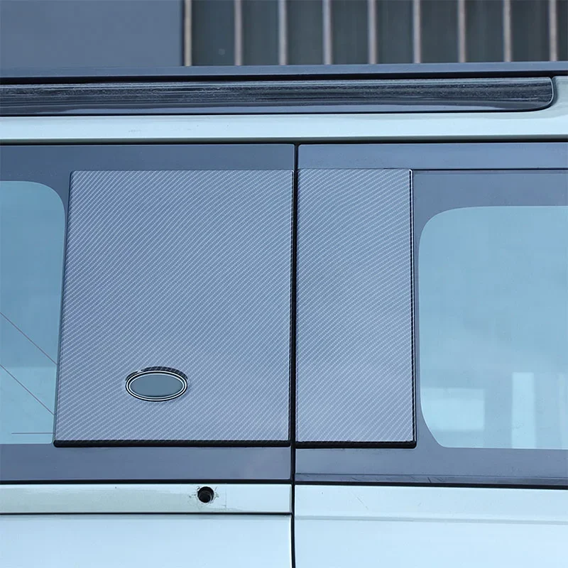 لاند روفر ديفندر 110 130 2020-2024 ABS ألياف الكربون/أسود نافذة السيارة الخلفية الجانبية لوحة تزيين ملصق اكسسوارات السيارات #1