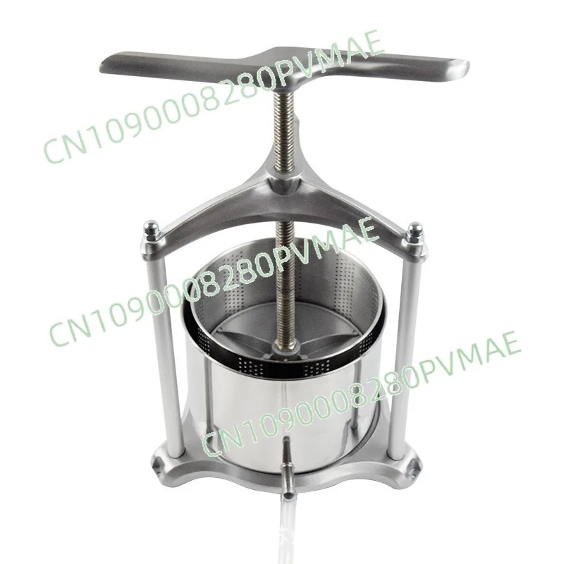 Manual Wine Press 6L Aluminum Frame 304 Stainless Steel Barrel Press Cheese Vegetable Stuffing Residue Extrusion