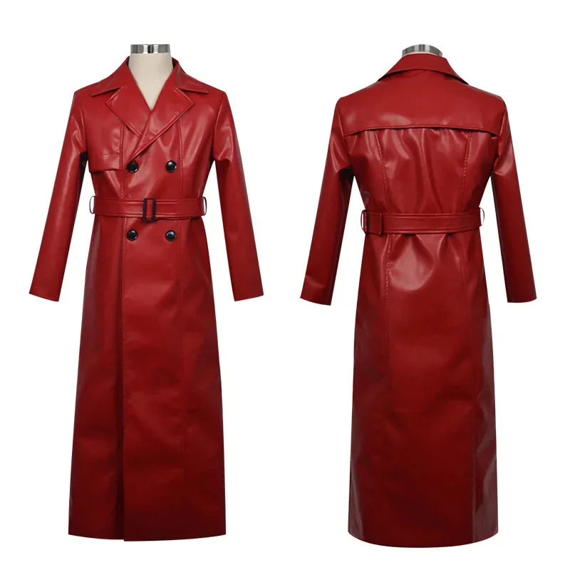 AIAI 2025Mr Scarletella Game Homicipher The Enigmatic Antagonist Cosplay Costume Red Trench Coat Women Men Holloween Customized
