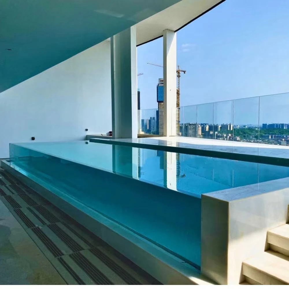 High quality spa prefab transparent acrylic sheet wall panel infinity pool for swimming