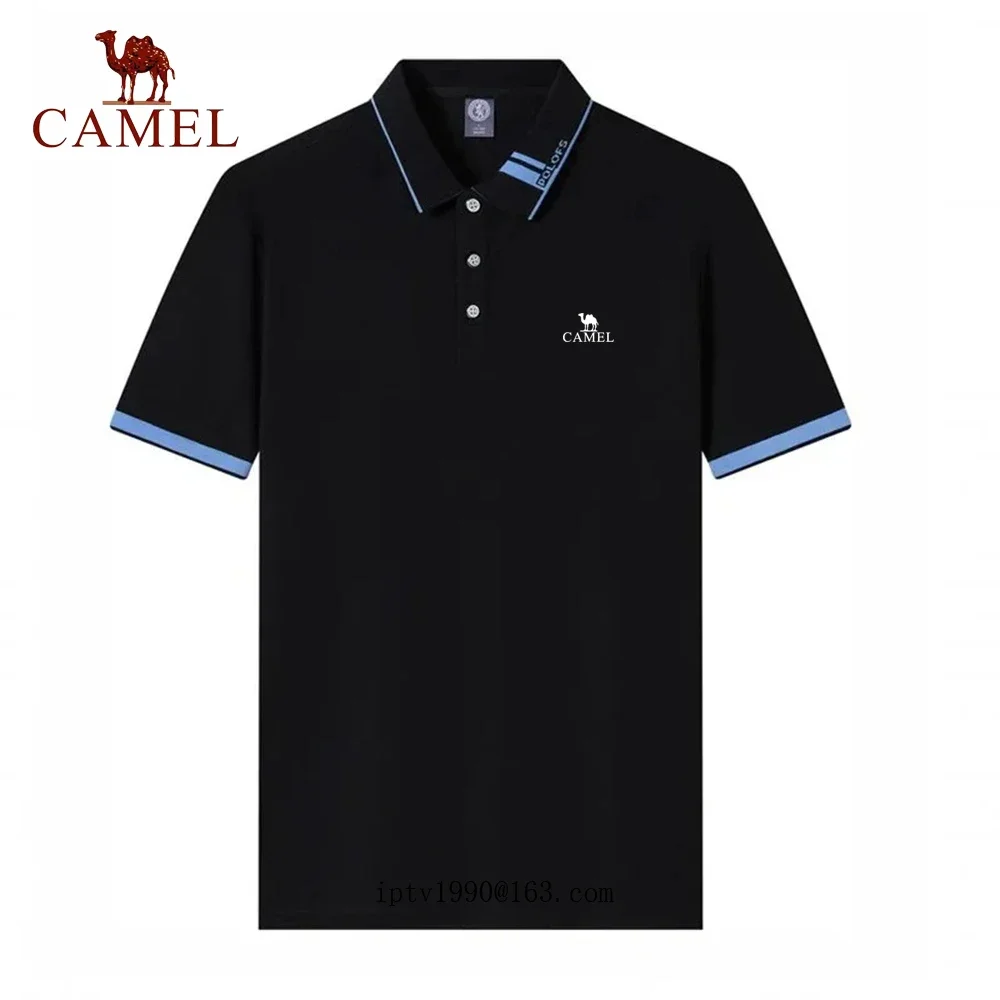 

CAMEL brand printed summer men's short sleeve business casual fashion slim POLO shirt quick drying breathable T-shirt top