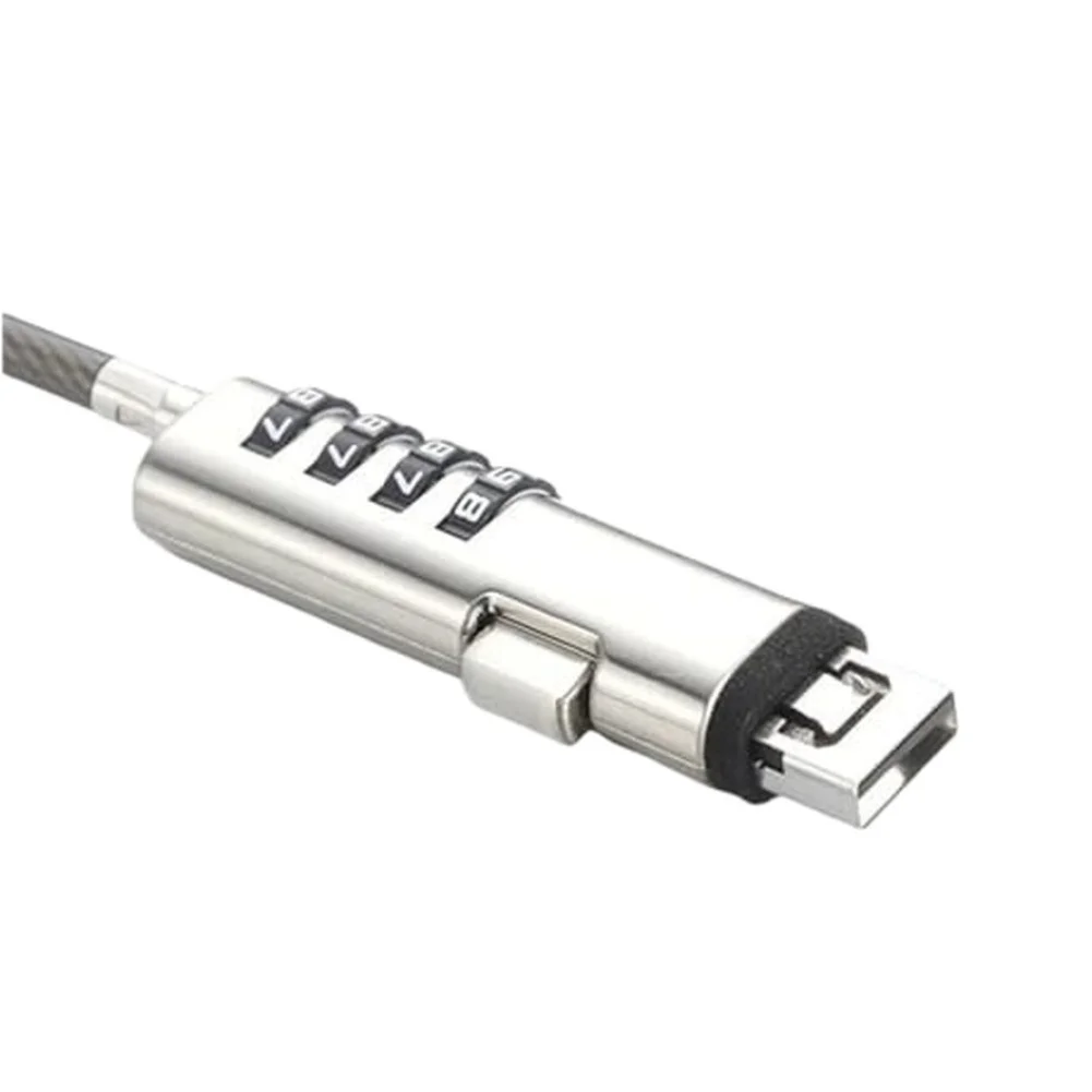Компактный USB-замок для компьютера с тросом из высокопрочной легированной стали и цилиндром с ключом для защиты ноутбуков и настольных ПК