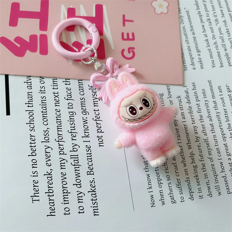 1/5 Cute Bow Labubu Key Chains for Women Girls Keychain Kawaii Bag Backpack Charms Couple Friend Jewelry Gift