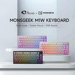 Akko Monsgeek M1W Keyboard 75% RGB Hot-swap Multi-modes Mechanical Keyboard Aluminum CNC Metal South-facing Gasket-Mount