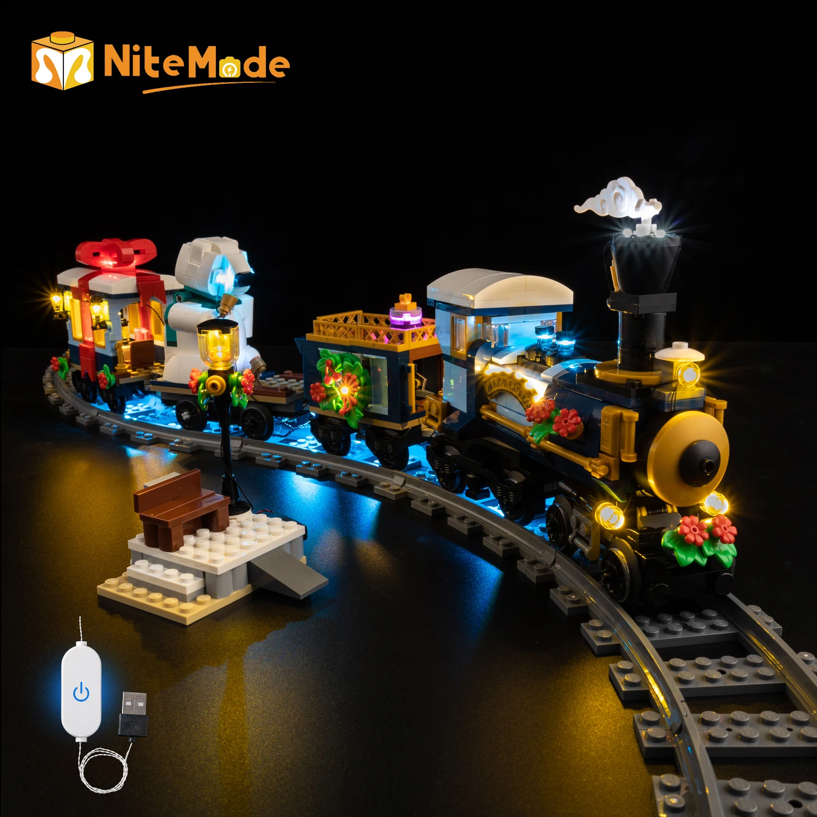 Set Lampu Led Easylite Cocok untuk Kereta Lego Holiday Express 10361 (Tanpa Model)