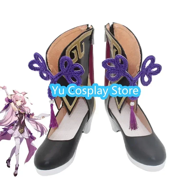 Fu Xuan Cosplay Shoes Game Honkai Star Rail Fuxuan Cosplay Prop PU Leather Shoes Halloween Party Boots Custom Made