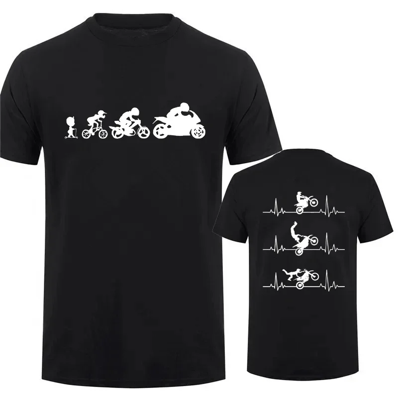 Summer Men\'s T-shirt Short Sleeve Men Tshirt Evolution Motorbiker Motorcycles Print Oversize T Shirt Male Tshirt Men Tee Clothes