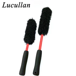 Lucullan Microfiber Rim Brush 2-Piece Kit Wheel Woolies Car Detailing Tools For Spokes,Brake, Grills