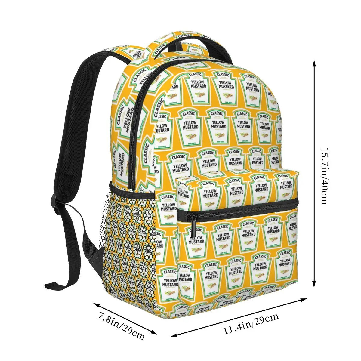 Mustard Mayo Ketchup Backpack Student Boys Girls BookBag Children School Bag Laptop Shoulder Bags for Men Women