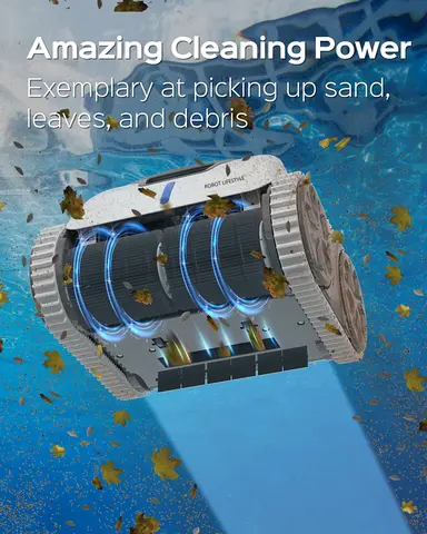 रोबोटिक स्विमिंग पूल क्लीनर वायरलेस स्वचालित 3312 पीआरओ वाईफ़ाई ऐप नियंत्रण अधिक सटीक मार्ग योजना सफाई मोड का चयन करें 10 best sales रोबोट पूल क्लीनर - №9