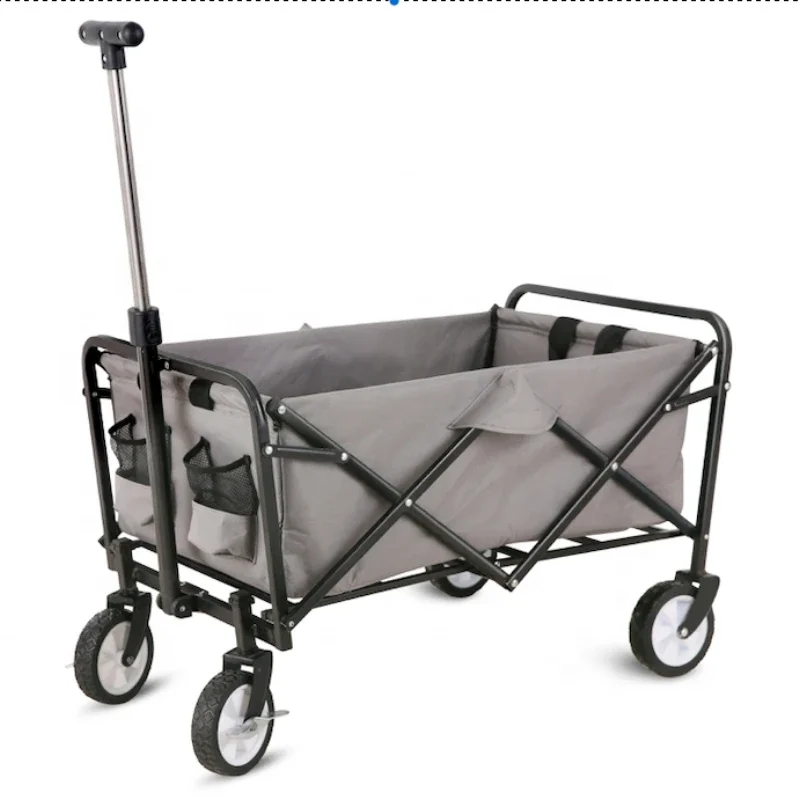 

Stock Europe Supermarket hot sell Mini Camping trolley folding wagon carts foldable outdoor utility wagon