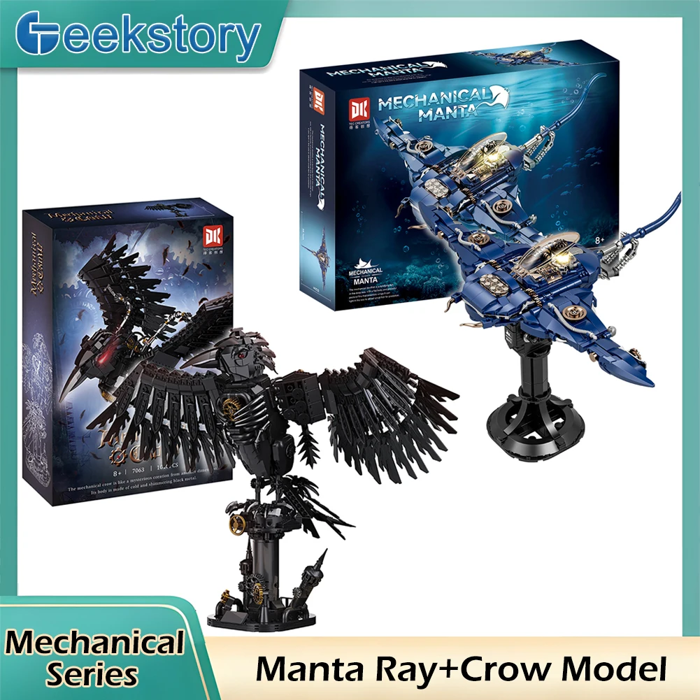 Serie meccanica Creativo MOC Building Blocks Manta Ray Crow Building Blocks Modello 7063 7054 Giocattoli fai da te per il regalo di adulti per bambini