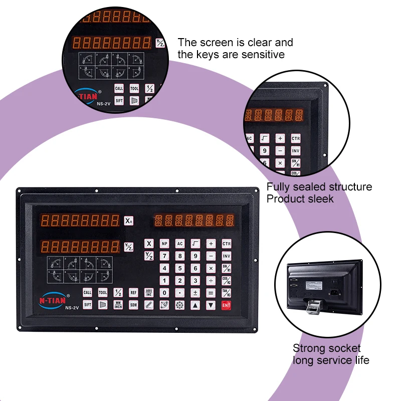 NS-2V 3V 4V 2/3/4 axis Embedded DRO digital readout TTL AC90-260V Linear scale Encoder For Gantry Milling Machine Boring Machine