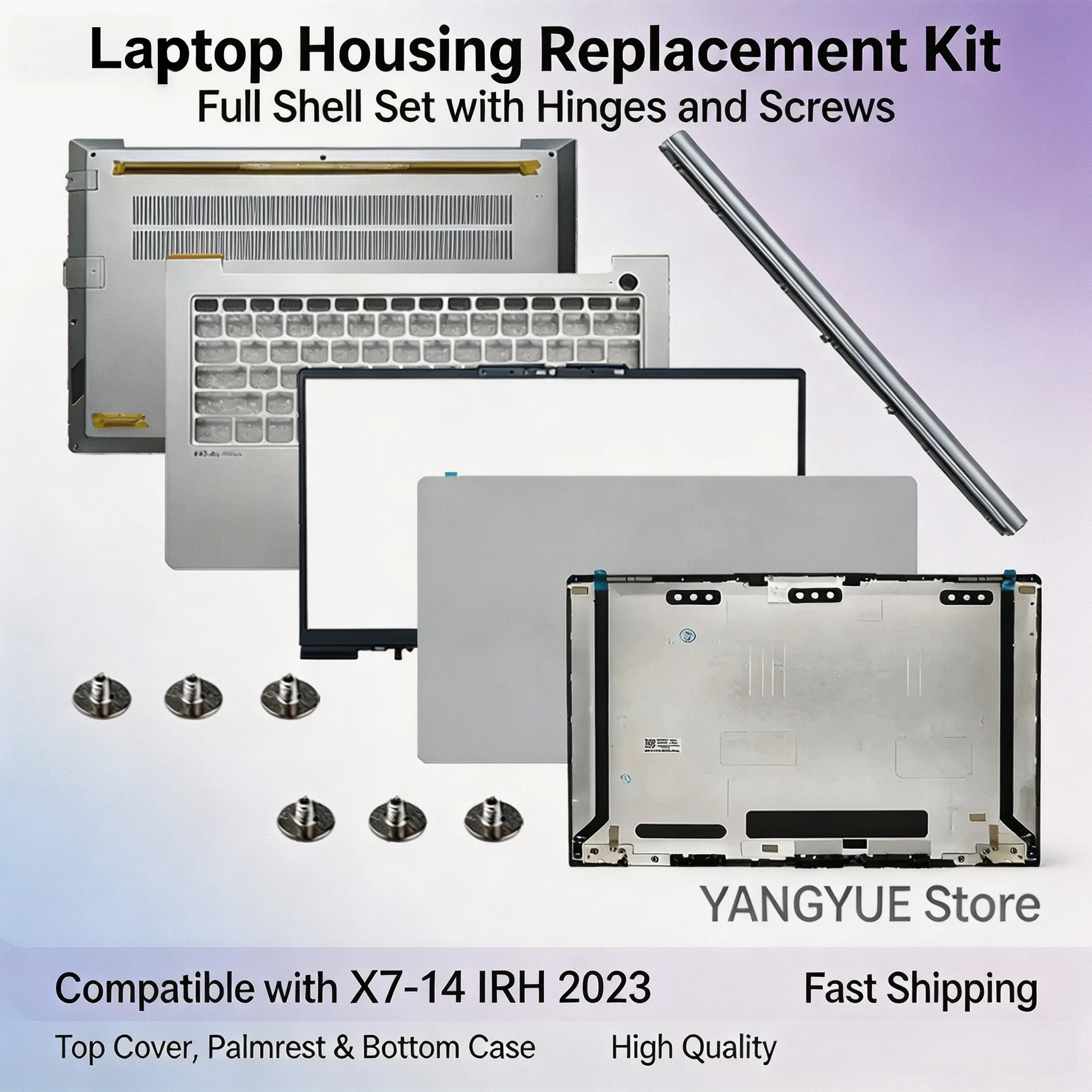 New Full Set Laptop Top Cover Screen Frame Housing For X7-14 IRH LCD Back Cover Front Bezel Palmrest Bottom Cover Laptop Cases