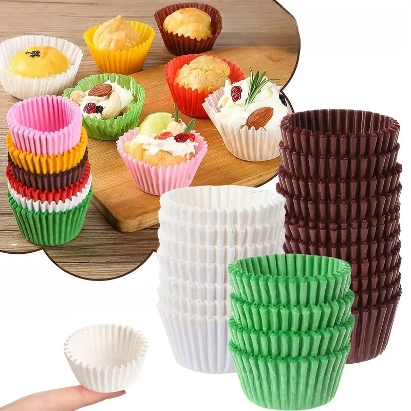 Einweg-Mini-Cupcake-Formen und fettdichte Papiereinlagen, hochtemperaturbeständige Backförmchen für Muffins, Desserts, Kuchen