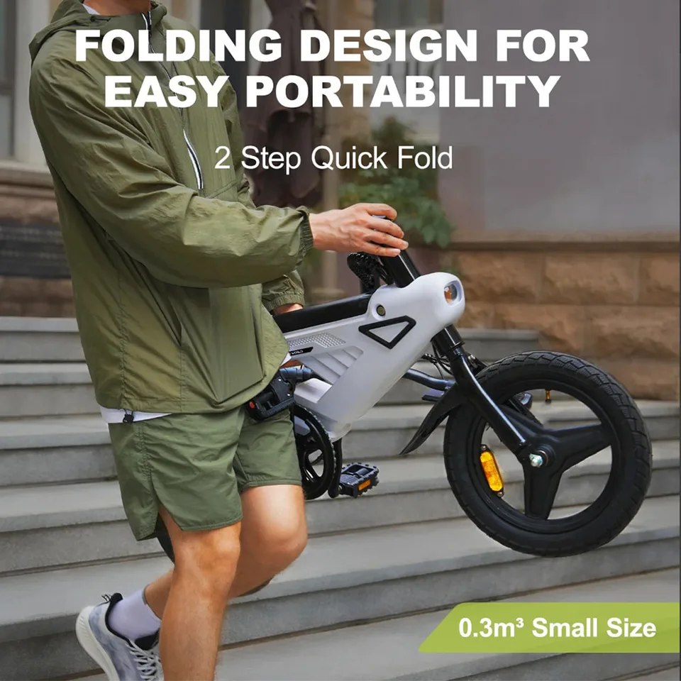 A02 Electric Folding Bike With 250W Motor 14inch Wheels 36V 6.4Ah Battery Kids Ebike