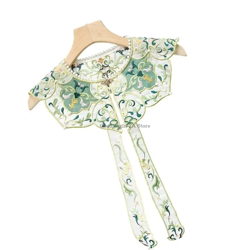 Stylish Chinese Embroidered Shoulder Cover Polyester Fabric Texture Cloth Accessory Suitable for Cloth Enthusiasts