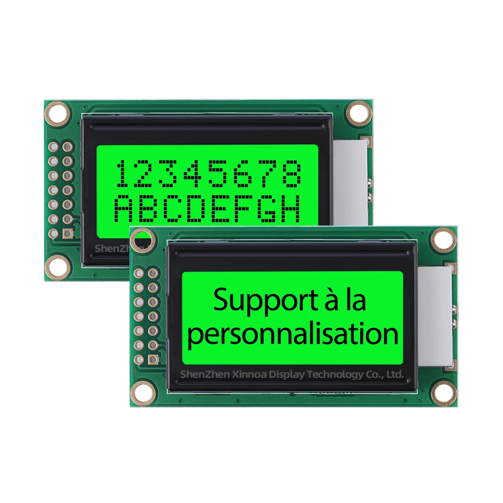 Оригинальный модуль дисплея ST7066U Chip LCM 2*8 LCD 14PIN 58*32*13,5 мм желтая зеленая пленка Европейский 0802B-2 символьный ЖК-экран