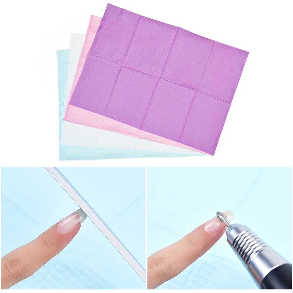 25PCS Disposable Nail Cleaning Desk Table Pads Nail Papel Protector for Manicure Polish DIY Salon Tool Accessories Portable Mat