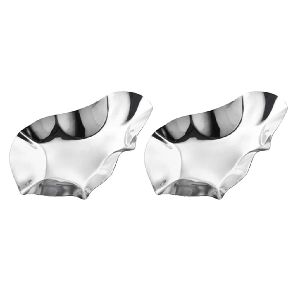 

Stainless Steel Oyster Dishes Reusable Sauce Bowls Silver Condiment Server Fluted Design Heat Resistant Rustproof Stackable