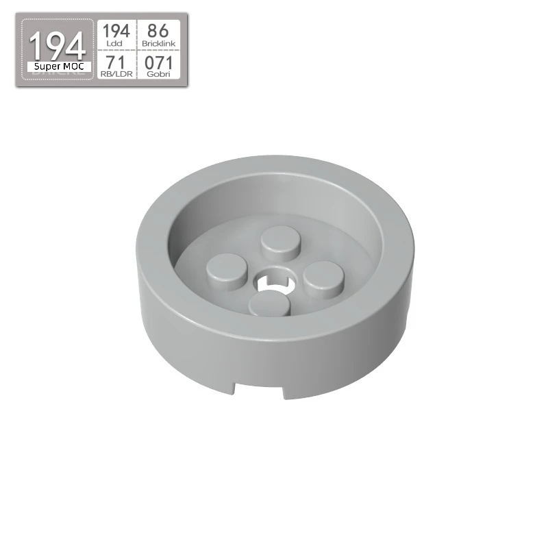 10Pcs Hot Brick 4x4 Round with Recessed 1673 DIY Enlighten Block Brick Part Compatible with 68325 Other Assembles Particles