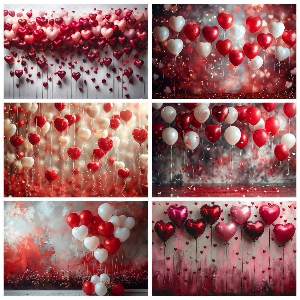 

Valentine's Day Photography Background February 14 Romantic Valentine's Day Scene Red Love Balloon Wedding Banquet Decoration