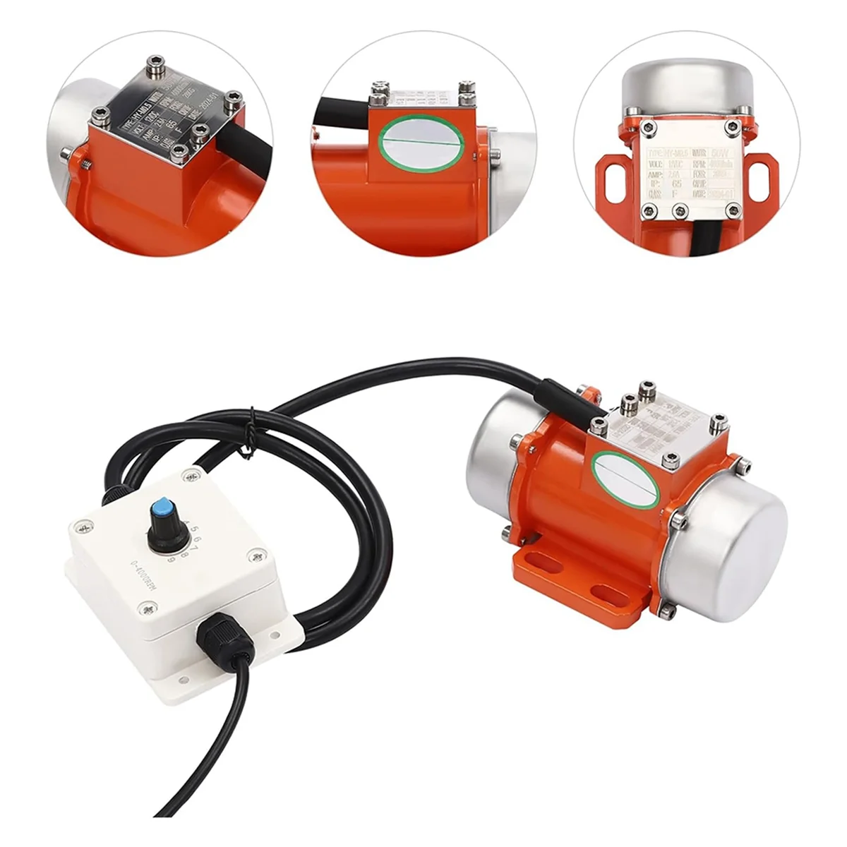 50W DC12V Electric Vibration Motor with Speed Controller Brushless High-Speed Motor Alloy Concrete Vibrator 4000rpm