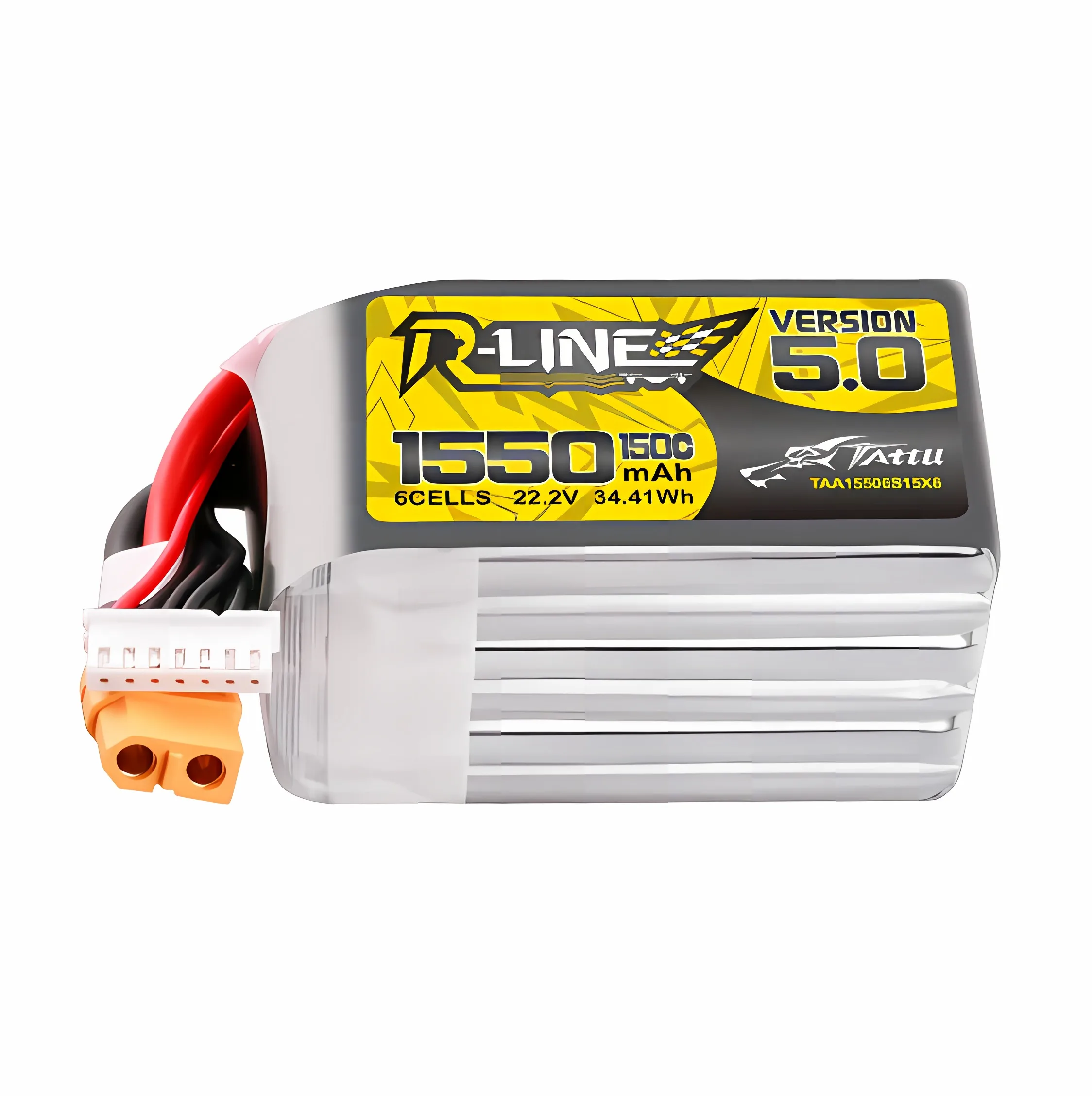 

TATTU R-Line версия 5,0 V5 22,2 В 850 мАч 1200 мАч 1400 мАч 1550 мАч 150C 6S1P LiPo аккумулятор для радиоуправляемого квадрокоптера XT60 Plug