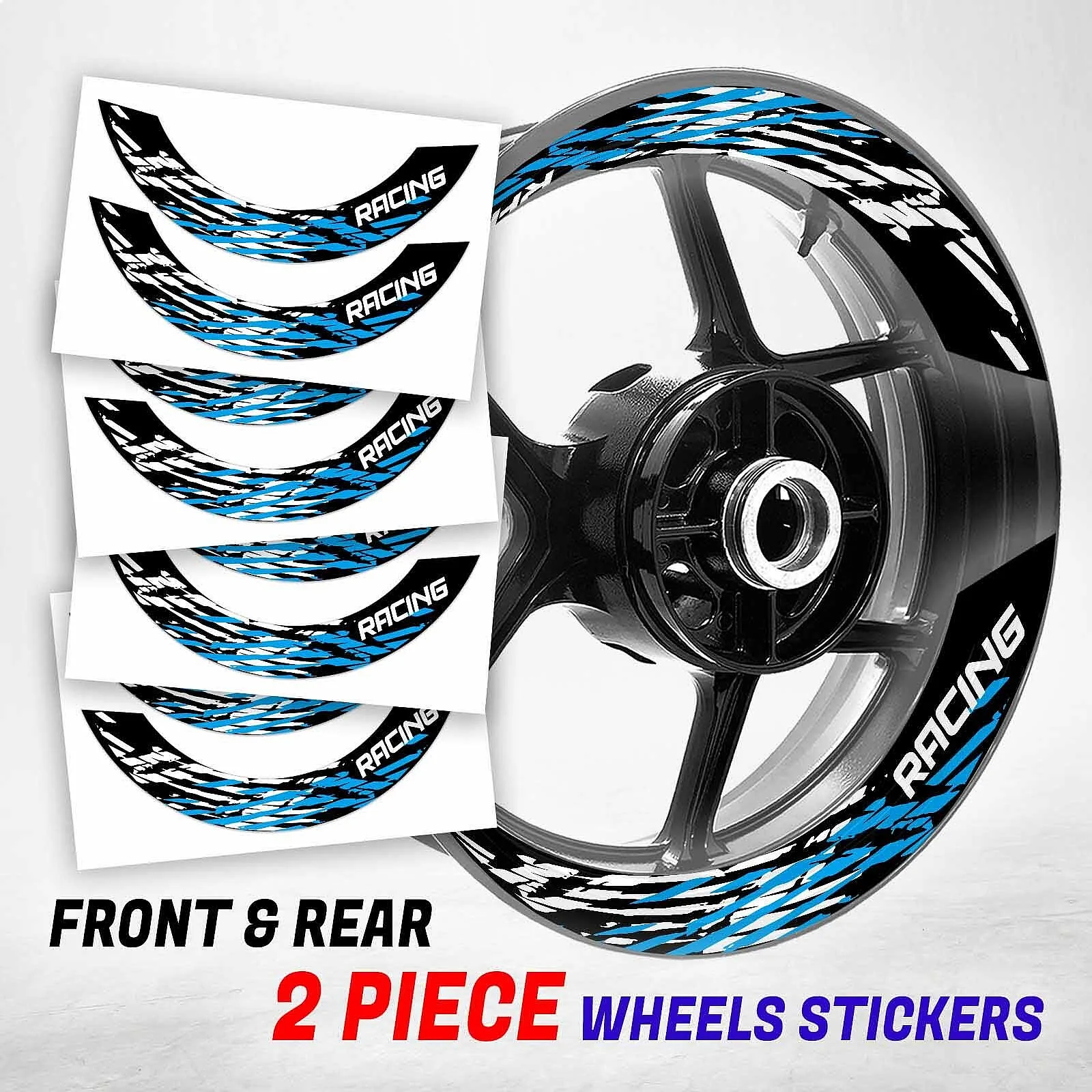 S07B Aqua 2-Piece Rim Wheel Stickers Decals For Bandit 1200 GSF1200 97-00