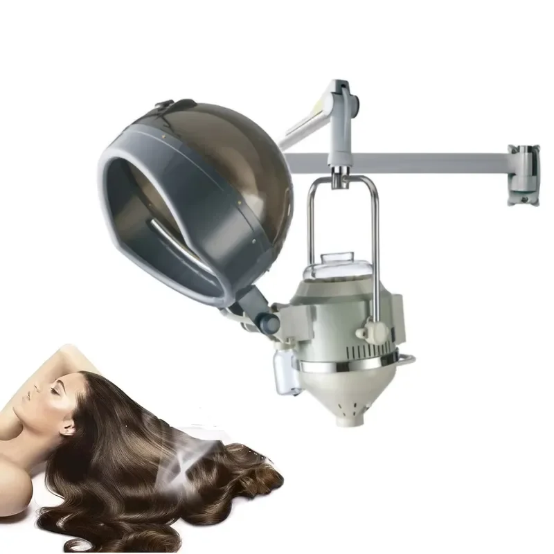 Wall Mounted Hair Steamer Hooded Nebulizer for Barber Shop Oil Baking Treatment Swing Arm Color Processor Hanging Device
