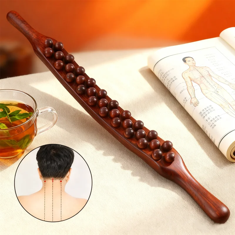 

2025 NEW Home Therapy Massage Tool 37 Beads, Gua Sha Scraping Stick for Back & Body, Plastic Acupressure Massager for Relaxation