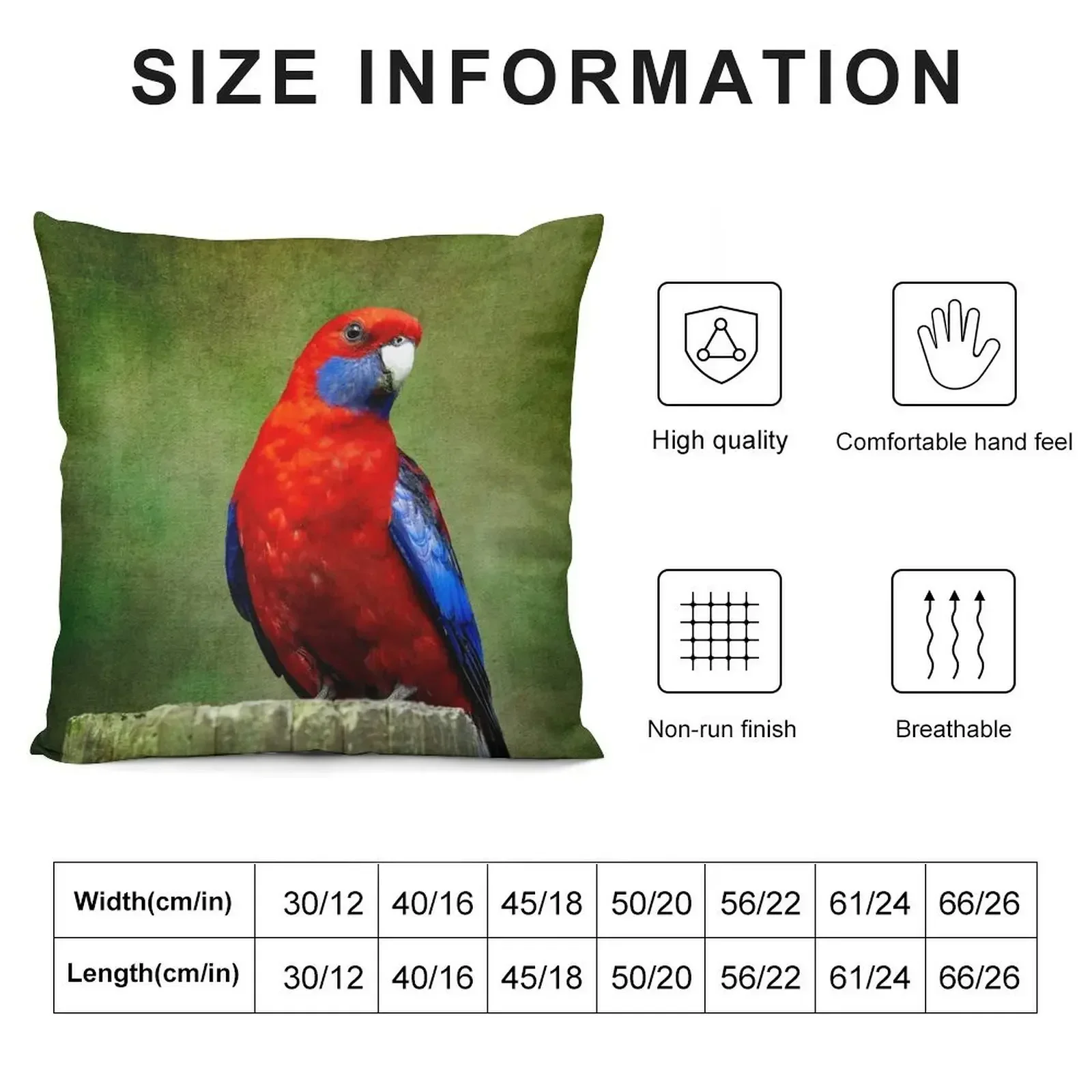 Crimson Rosella portrait Throw Pillow Pillow Cases Decorative anime girl pillow