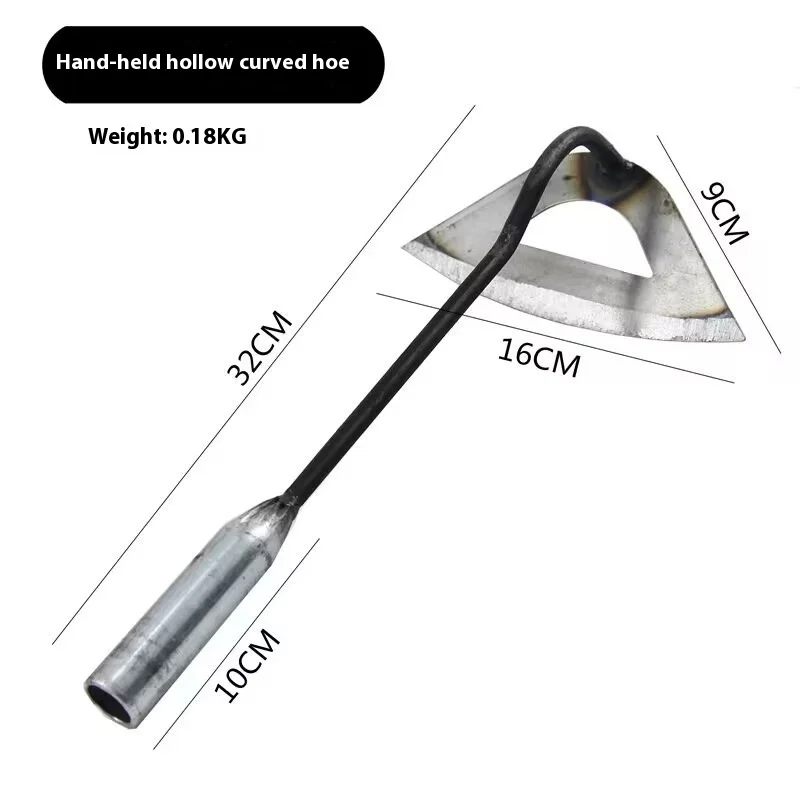 Clearance_1pc, All-steel Hardened Hollow Hoe, Handheld Weeding Rake, Planting Vegetable Farm Garden Agriculture Tool Weeding Acc