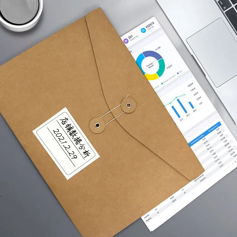 30pcs File Storage Bag 350g Kraft Paper Document Bag File Packaging Envelope Blank A4/A5 Document Envelopes Office Stationery