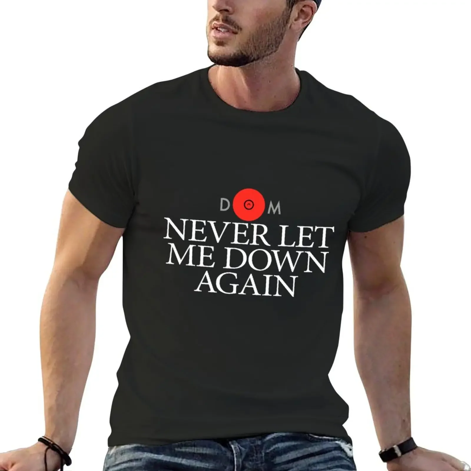 

Never Let Me Down Again DM White logo T-Shirt sublime plus size clothes man clothes plain white t shirts men