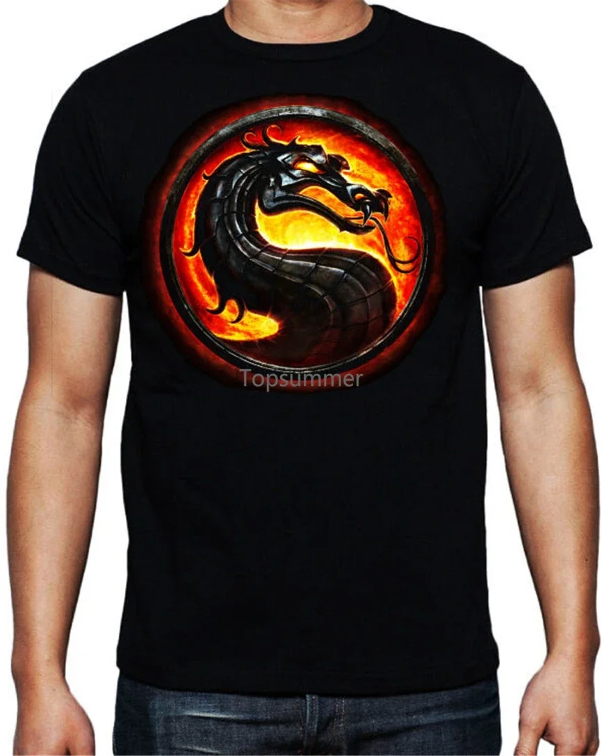 

Mortal Kombat Dragon Logo Classic Arcade Game Martial Arts Fighting T Shirt Printing Tee Shirt