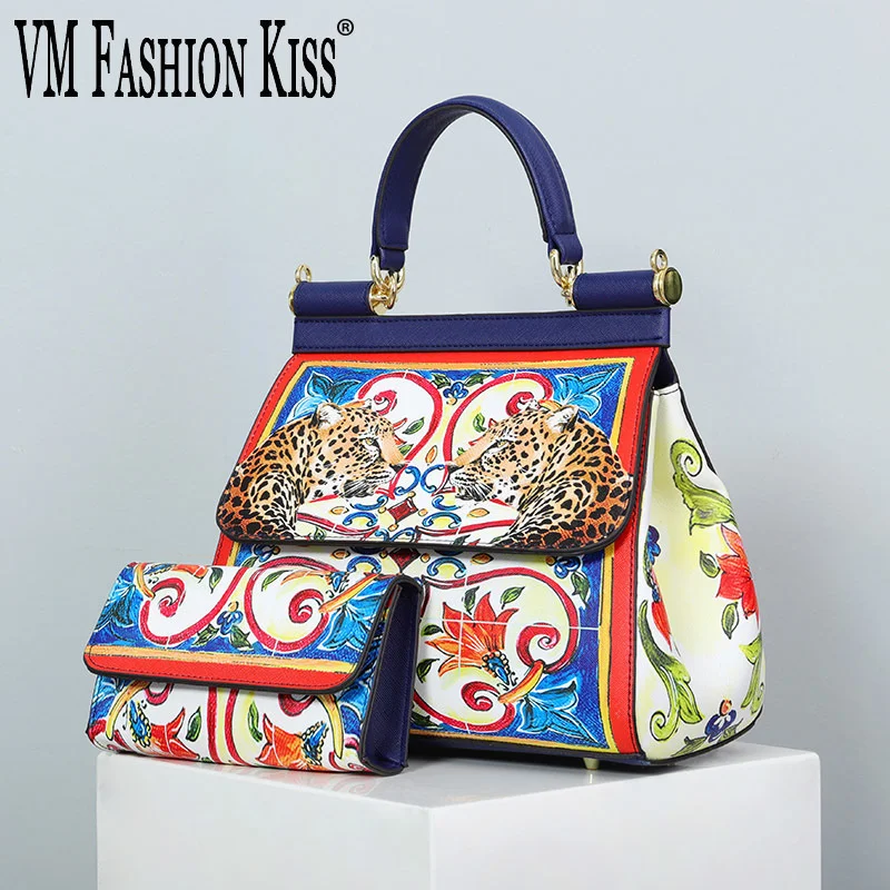 VM FASHION KISS 2022 Classic Women Frame borsa e borsa tuta europa America stampa spalla Totes borsa da donna Bolsa Feminina