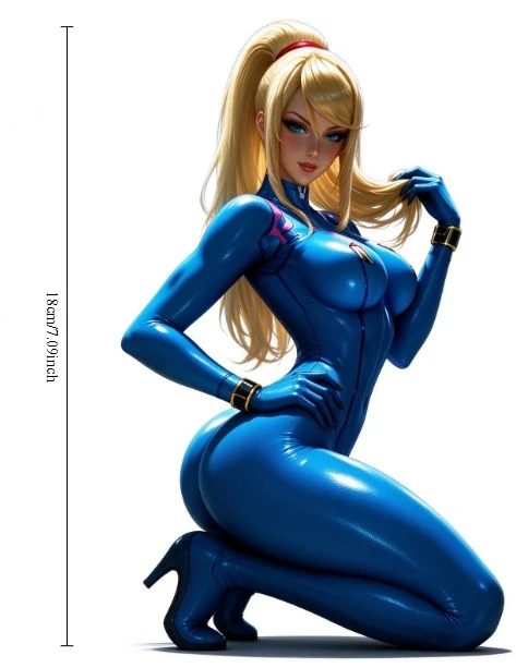 Samus Aran Jungle Metroid Anime Girl Vinyl Sticker 18cm, Waterproof Weatherproof Decal for Car Motorcycle Helmet