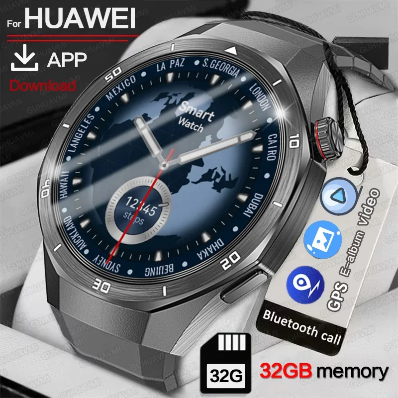 

2025 New For GT5 Watch 32GB Memory Smartwatch Men Video Play GPS APP Download Clock Sports Waterproof Call Earphone Bracelet