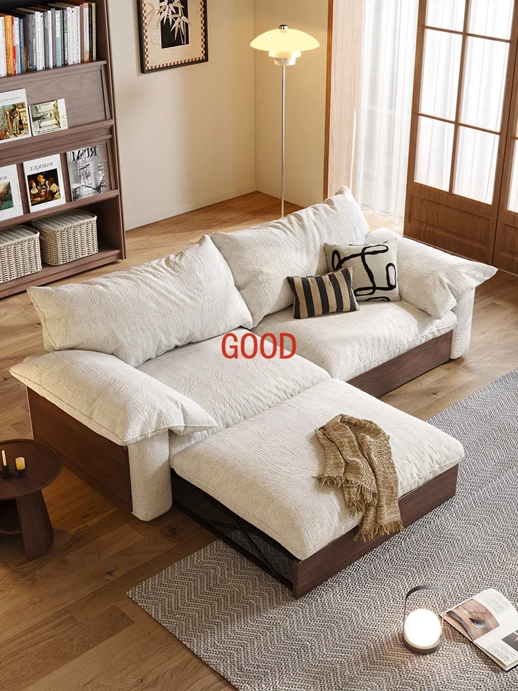 

Solid wood retro style small apartment living room linen storage sofa