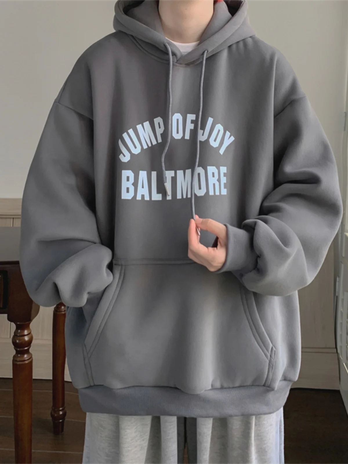 

Deep ey Heavyweight Hoodie Men's Spring Autumn Sle Lazy Japanese Sle Oversize Couple's Clothing Comfortable Loose Fit