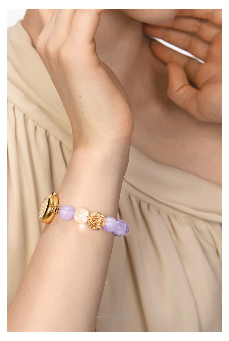 TIMETOKEN 2025 ساعة نسائية عصرية لون دافئ حر شكل كريستال الحد الأدنى تصميم طبيعي متعدد الاستخدامات