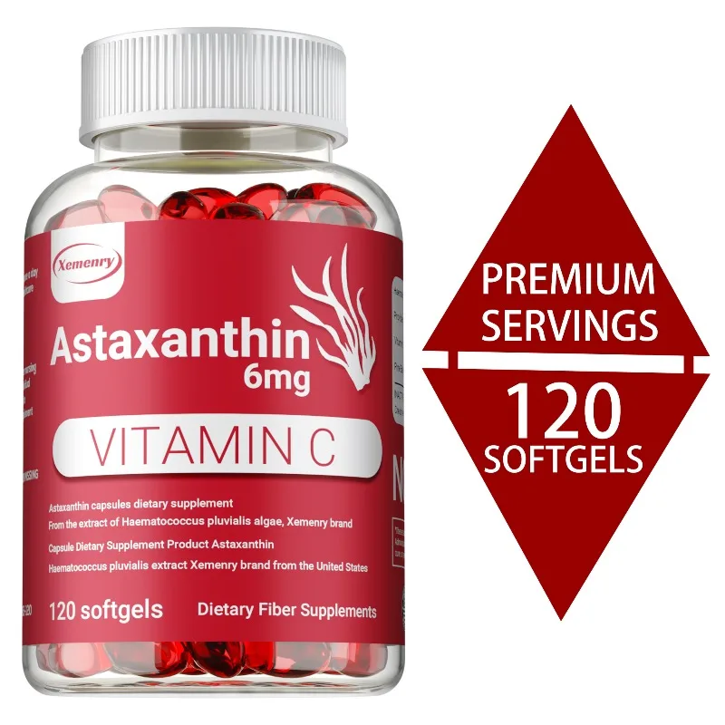 Astaxanthin and Vitamin C - Antioxidant, Promotes Heart And Brain Cell, Repair Cell Function, Supports Cardiovascular Health