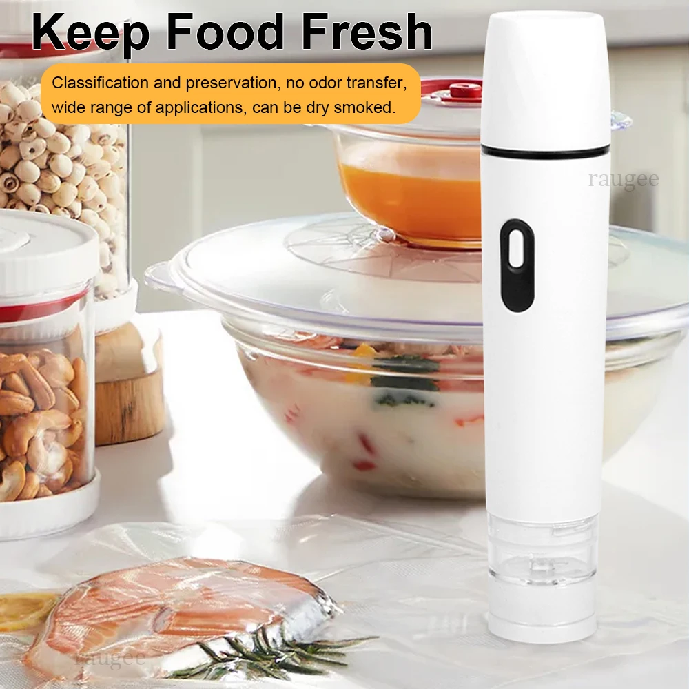 Electric Vacuum Sealer Pump Handheld Air Pump for Food Fresh-Keeping Home Portable Rechargeable Automatic Sealing Machine