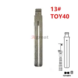 10 pz 13 # TOY40 TOY48 Uncut Flip Metal Key Blade Toy48FH Remotes Key Blank No.13 per Lexus,Toyota IX35 per KD Keydiy Xhorse VVDI