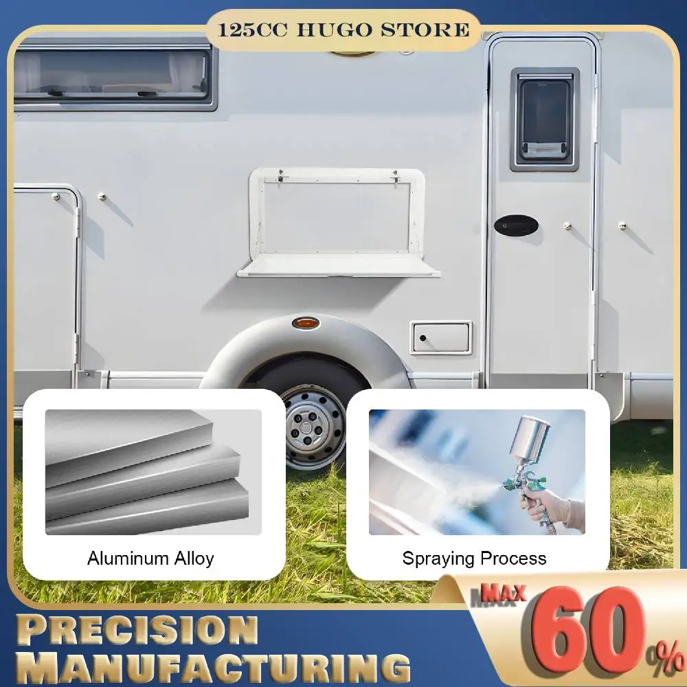 

Foldable RVs Table Caravan Wall-mounted Table 80*45cm Aluminum Alloy RV Dining Table 55Lbs Load Capacity