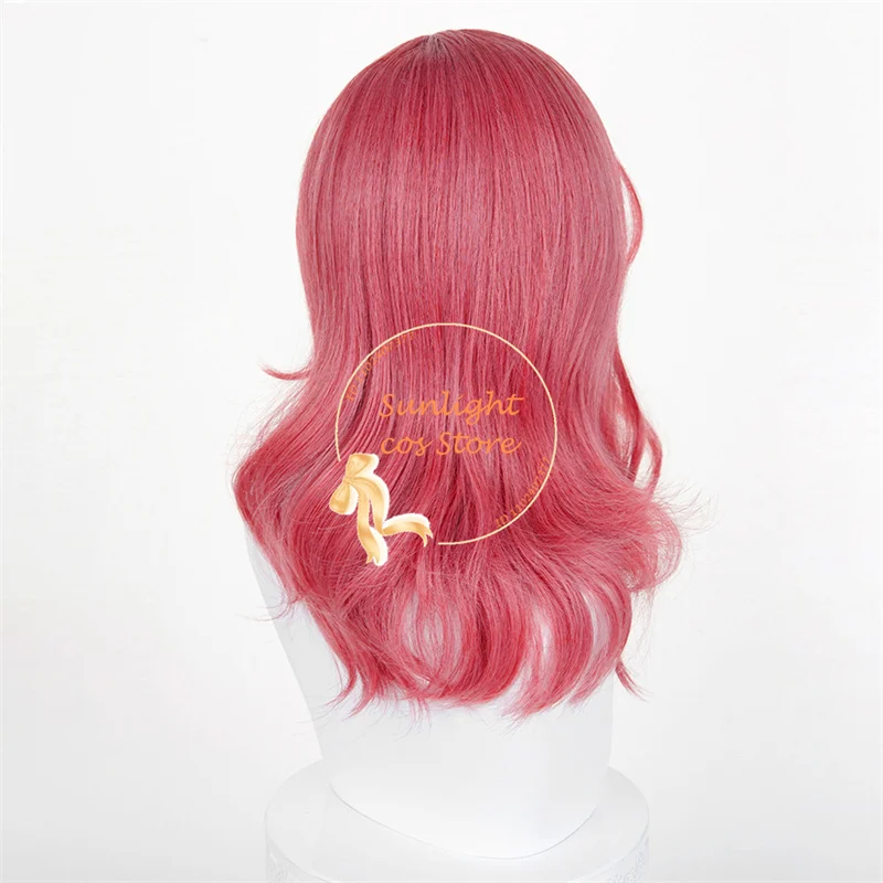 Maki Nishikino Cosplay Wig 48cm Rose Red Wigs Heat Resistant Synthetic Hair For Women Halloween Cosplay Anime Wig