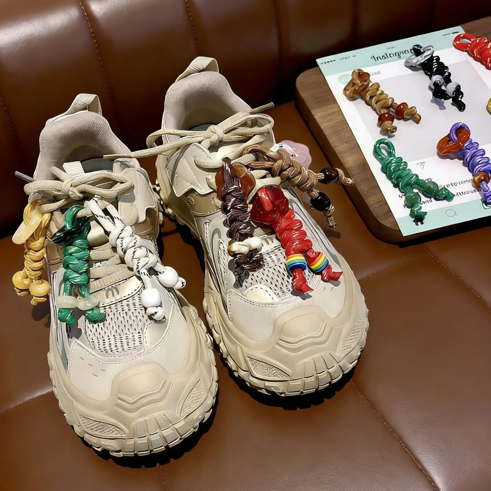 Fashion Decorative Shoe Charms Handmade Braided Knot Coloful Miu Style Rope Woven Pendant DIY Ornaments for Shoes Clothing Bags