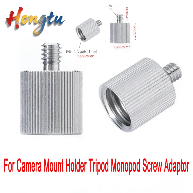 

Hongtu Aluminum Tripod Screw Adaptor: 5/8 Inch to 1/4 Inch Level Converter for Camera Mount, Tripod & Monopod