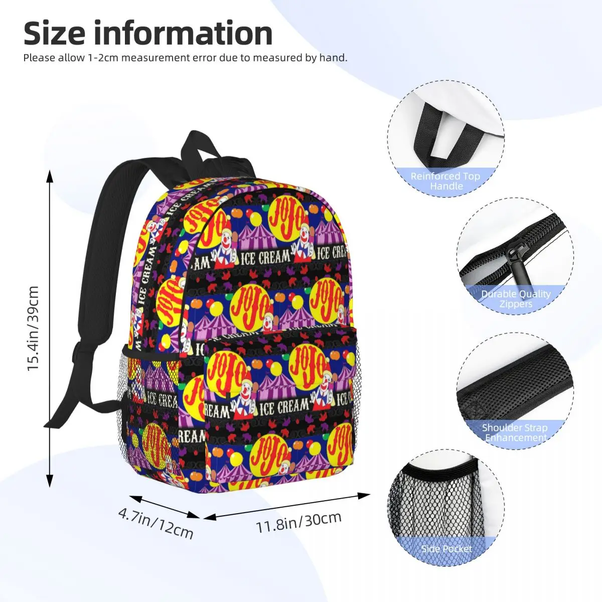 Killer Klowns From Outer Space Backpack Student BookBag Children School Bag Laptop Shoulder Bags for Men Women